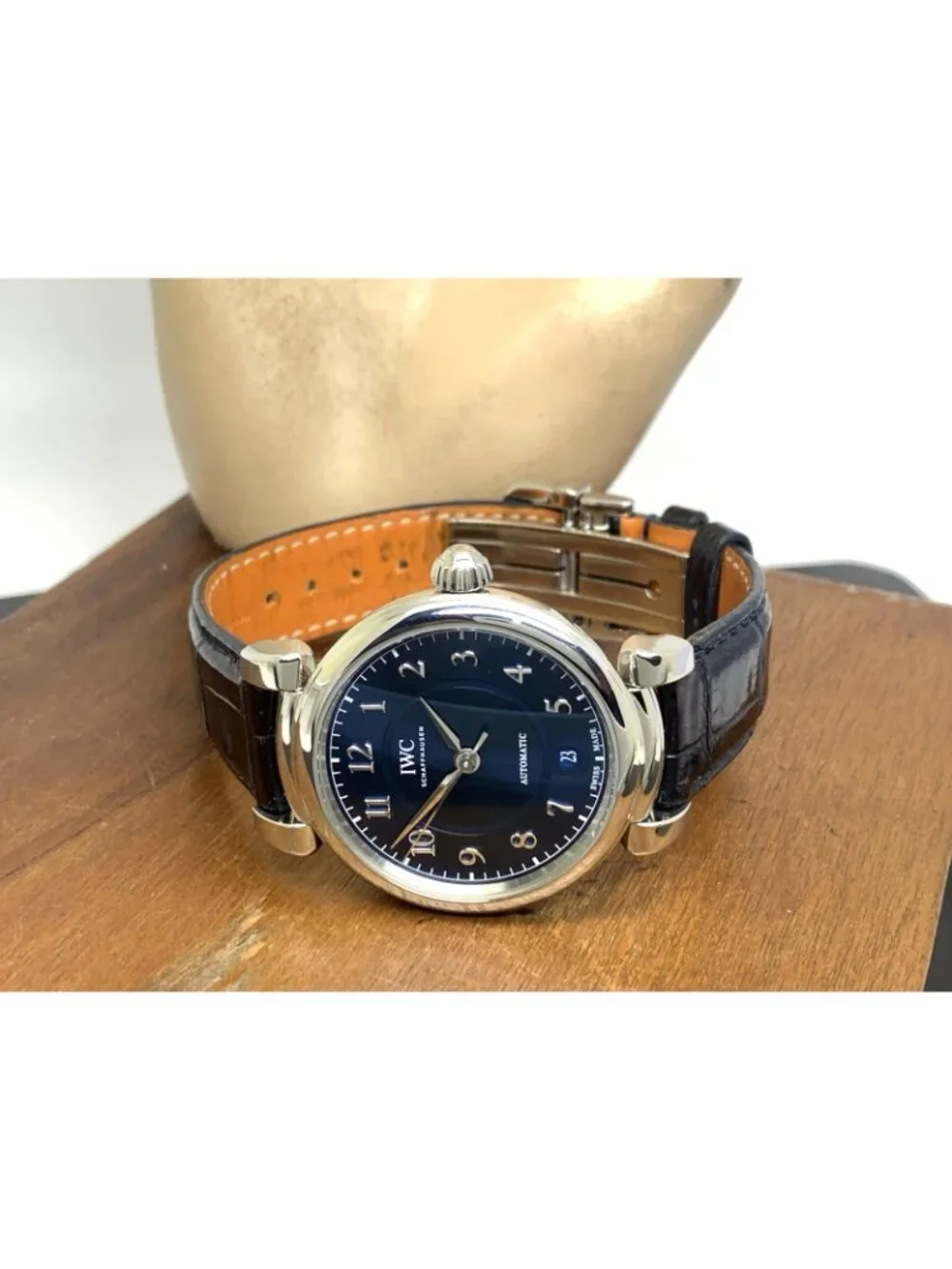 IWC Men's Watch Swiss Automatic IW4583212 Da Vinci Blue Dial Leather Strap 36mm
